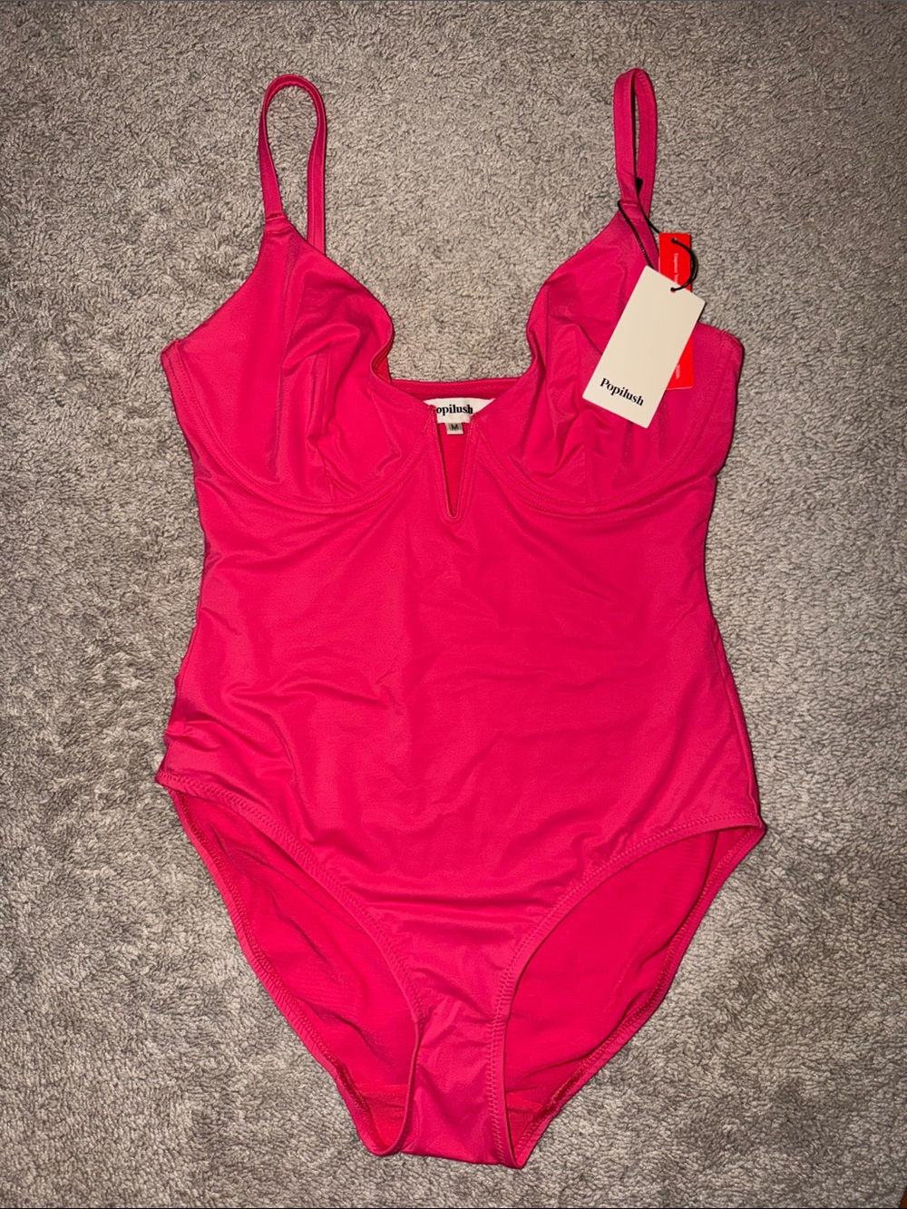 Fuchsia One-Piece Swimsuit with Supportive Cups